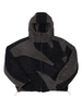 Men's hooded fleece jacket with segmented pattern design