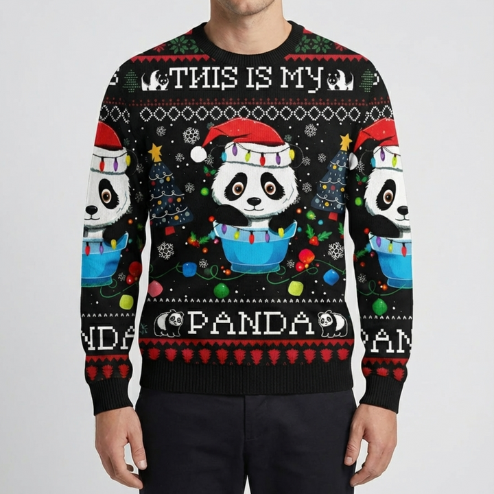 Festive Frog Graphic Holiday Sweater for Men