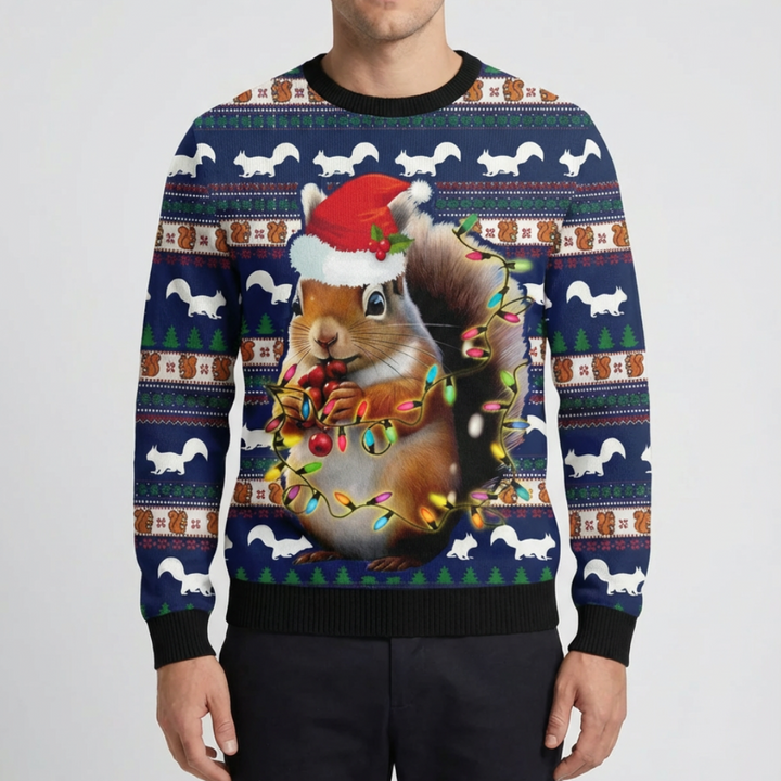Festive Frog Graphic Holiday Sweater for Men