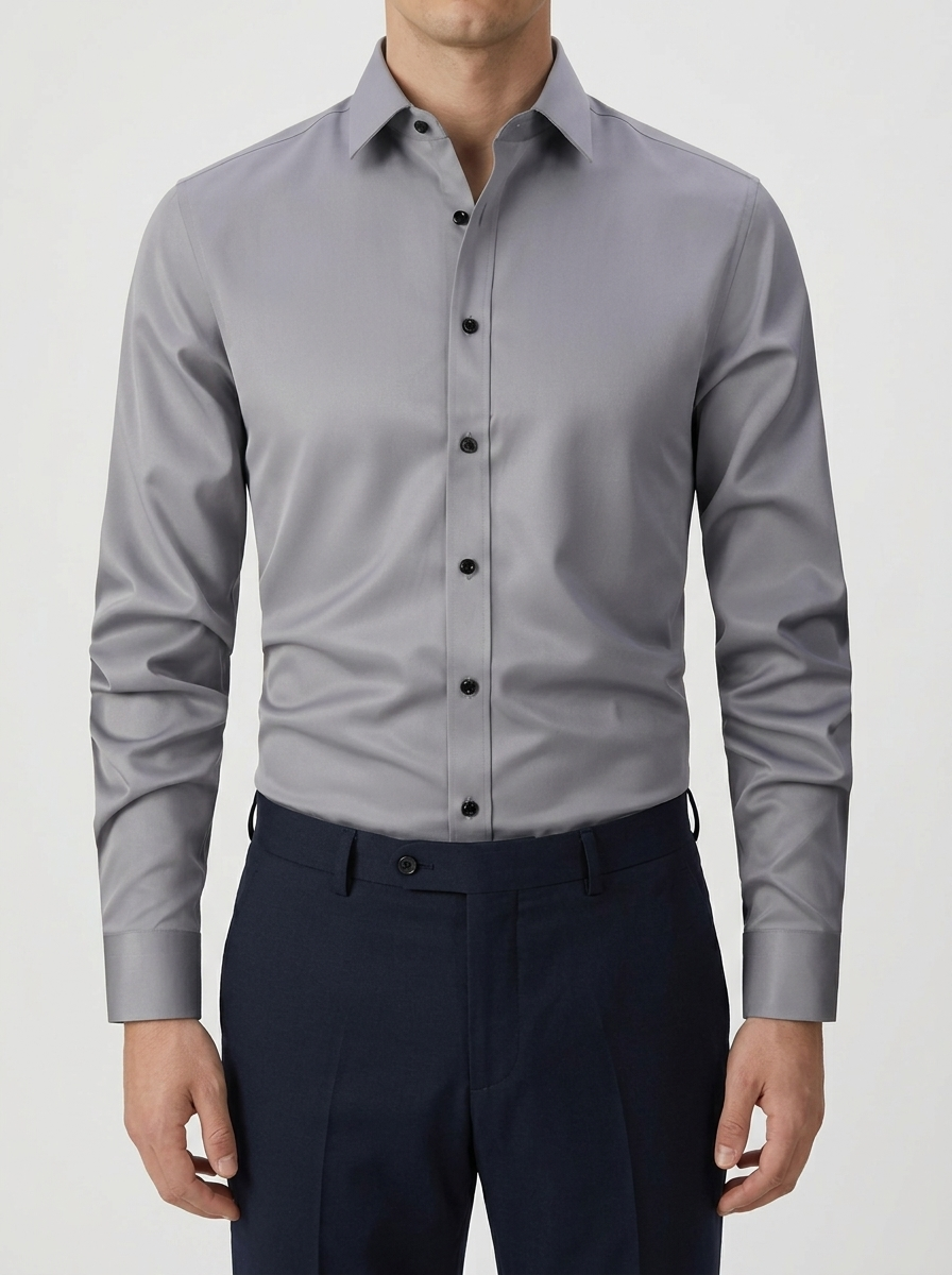 Slim Fit Long Sleeve Button-Down for Men