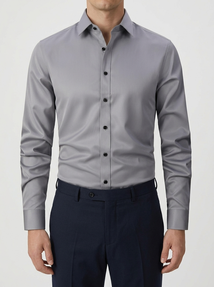 Slim Fit Long Sleeve Button-Down for Men
