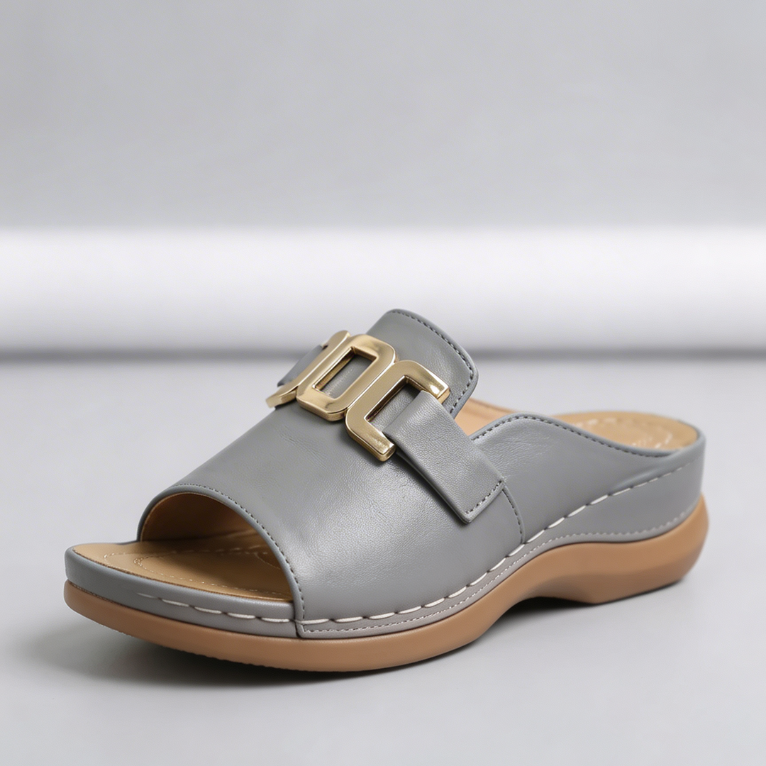 Open-Toe Wedge Slide Sandal for Women