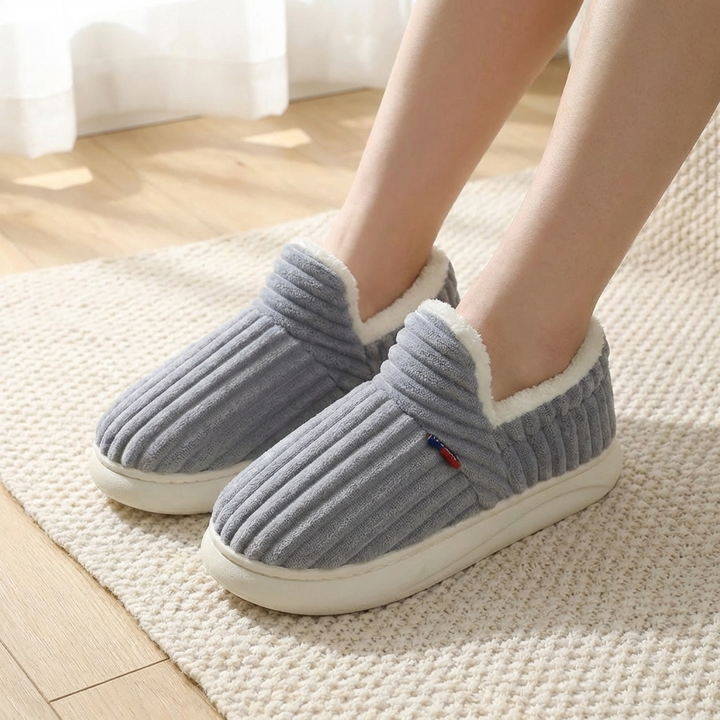 Plush-Lined Indoor Bootie Slipper for Women