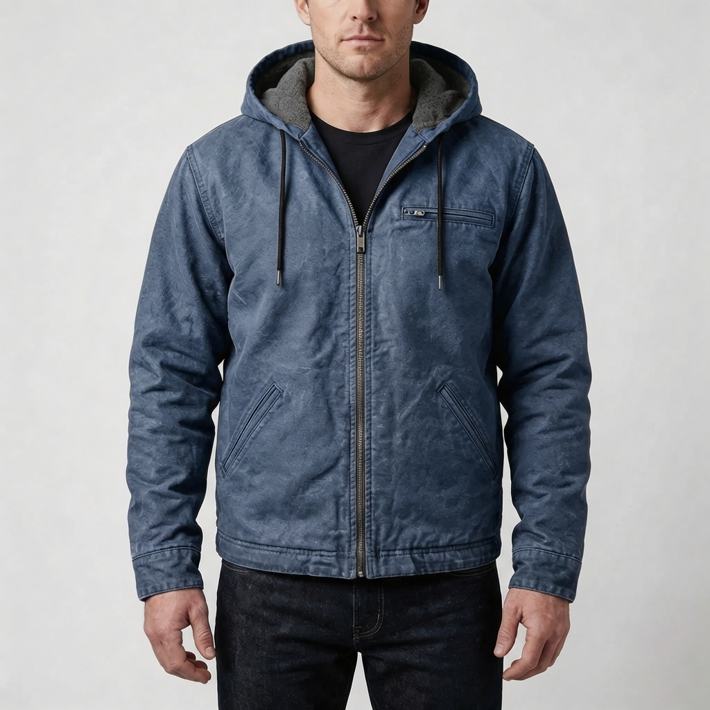 Hooded Full-Zip Outdoor Jacket for Men