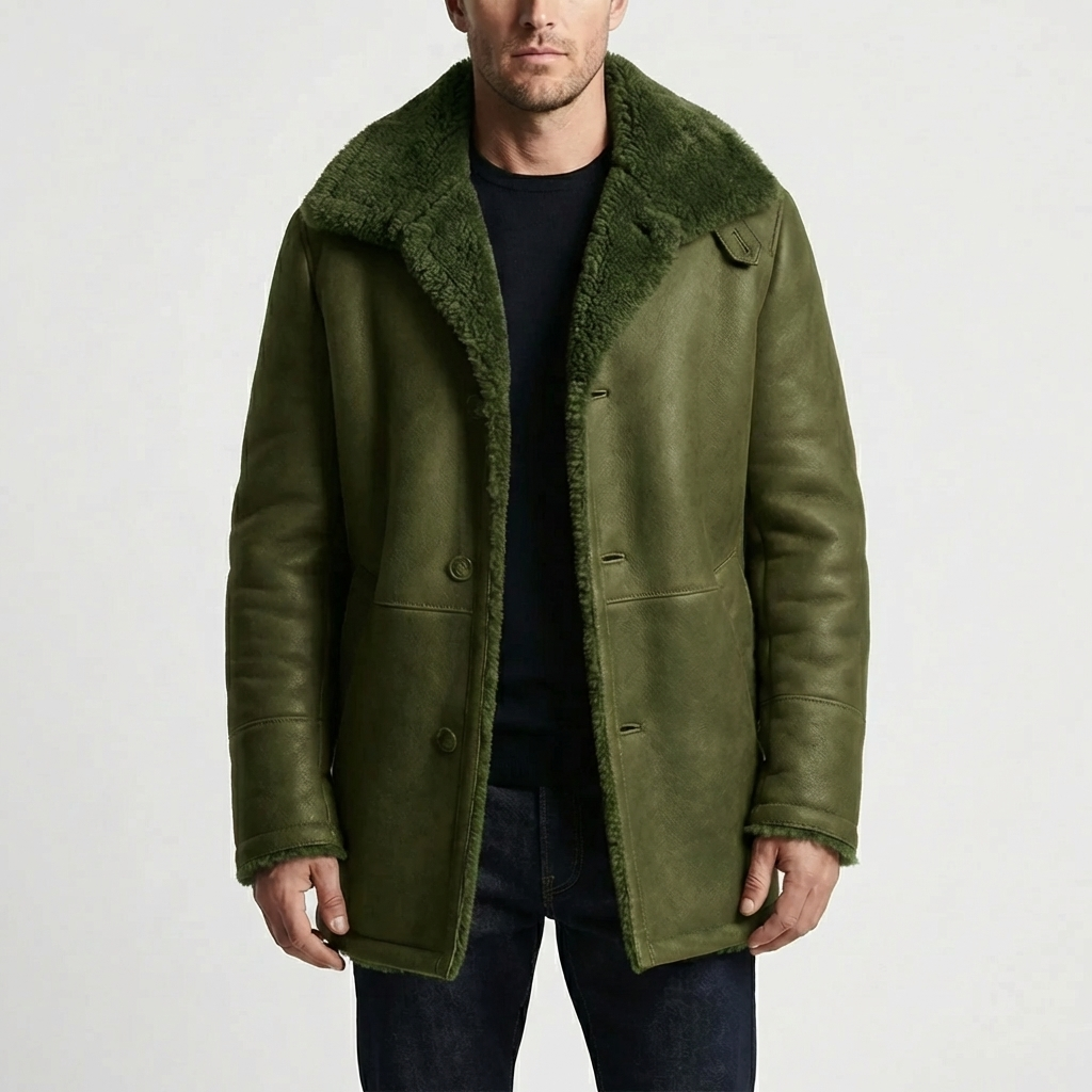 Padded Wide Collar Winter Coat for Men