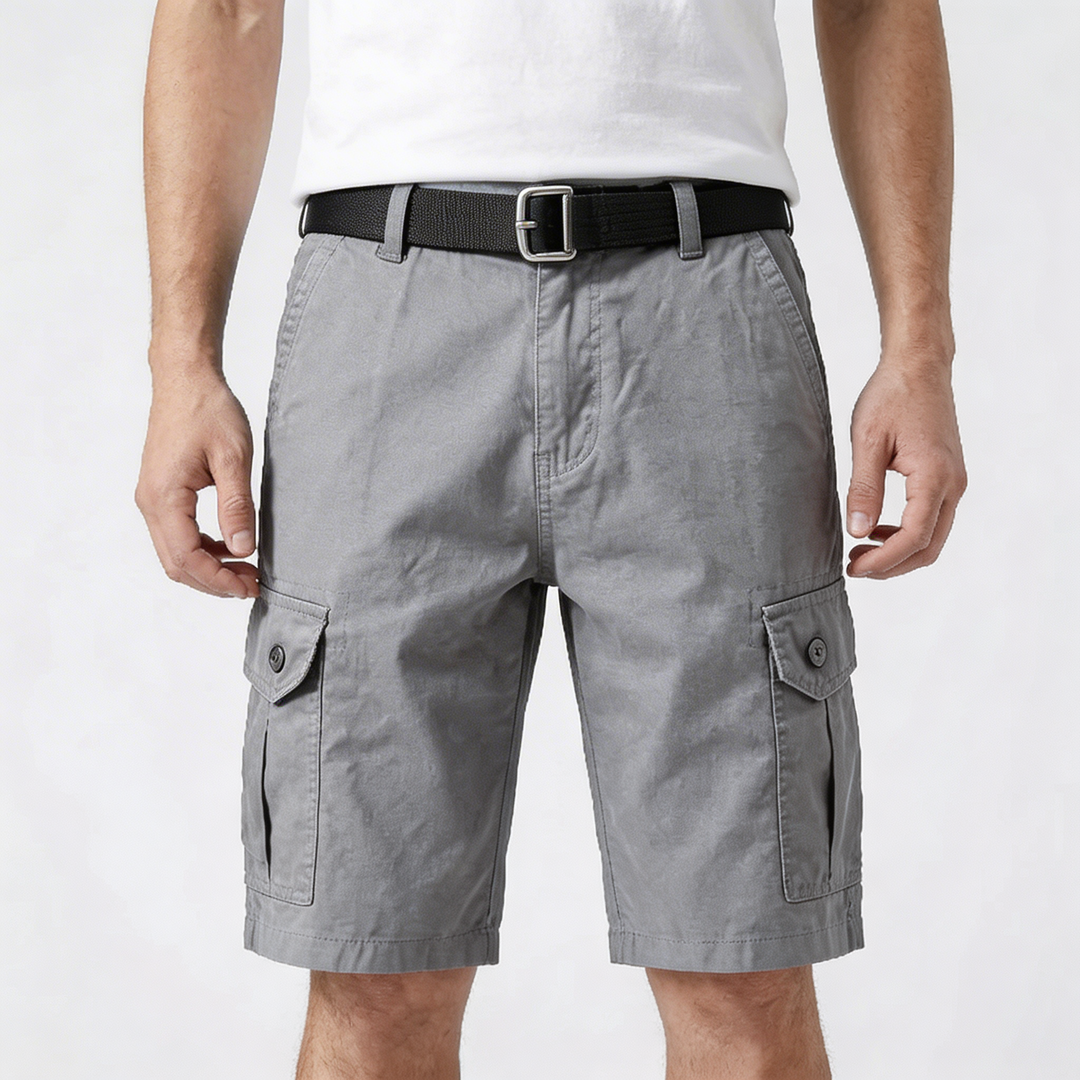 Multi-Pocket Relaxed Fit Cargo Shorts for Men