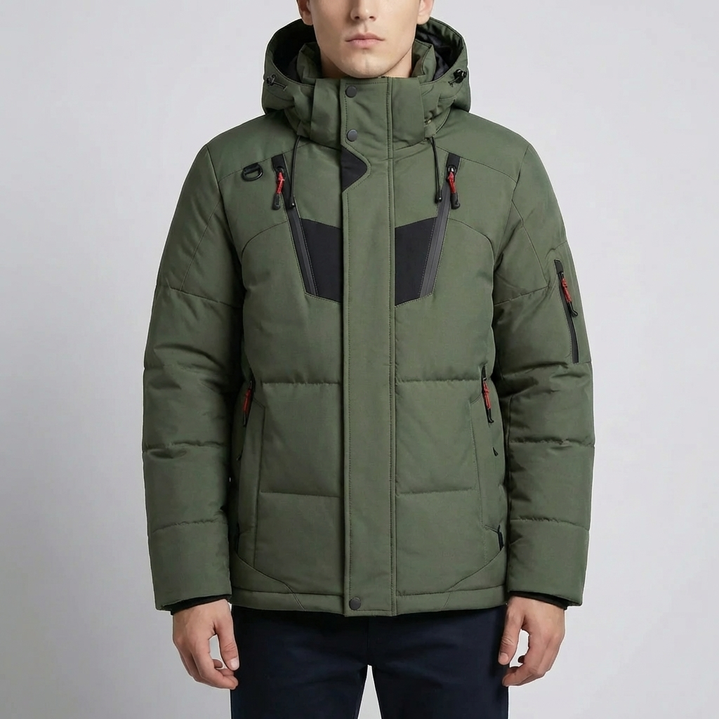 Insulated Hooded Winter Jacket for Men