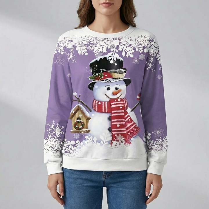 Festive Snowman Graphic Sweatshirt