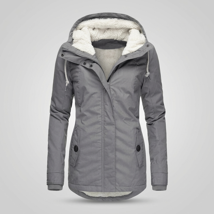 Mid-Length Hooded Winter Coat For Women