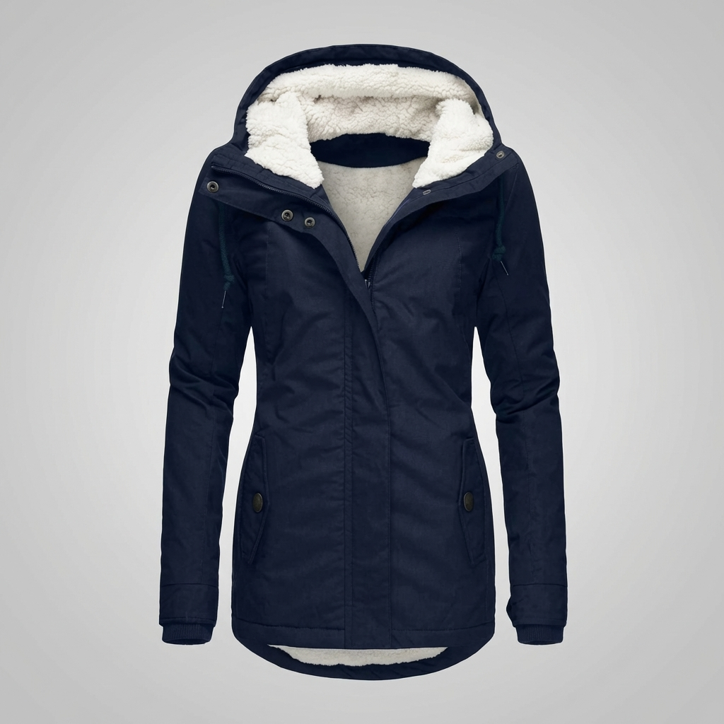 Mid-Length Hooded Winter Coat For Women