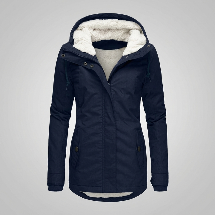 Mid-Length Hooded Winter Coat For Women