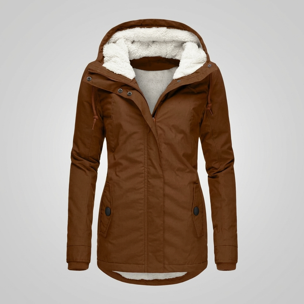 Mid-Length Hooded Winter Coat For Women