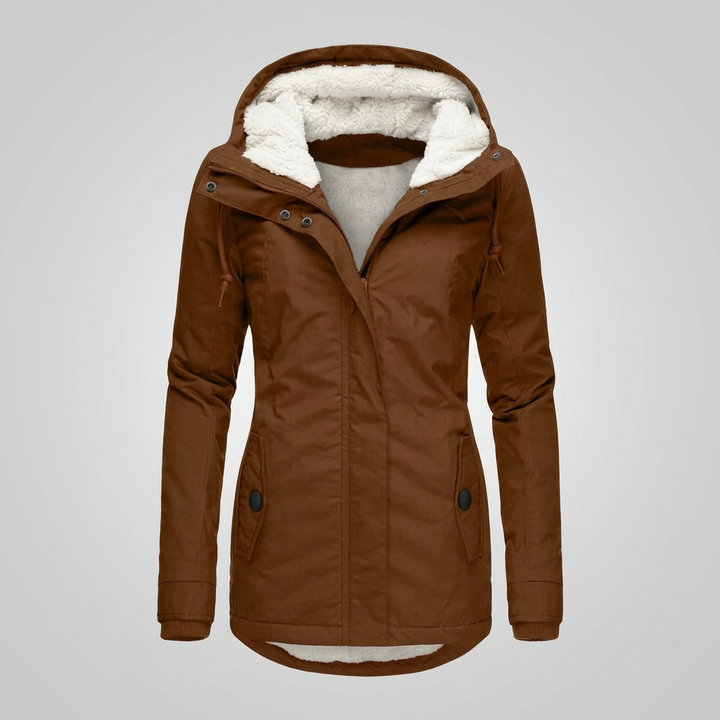 Mid-Length Hooded Winter Coat For Women