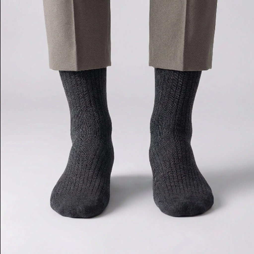 Classic Checked Pattern Crew Socks for Men
