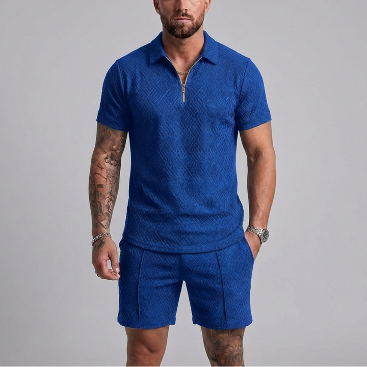Casual Zipper Collar Summer Tracksuit Outfit