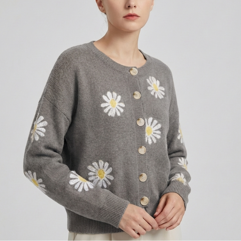Floral Knit Sweater for Women