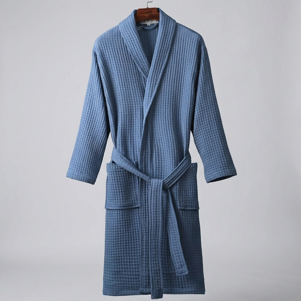 Lightweight Waffle Cotton Terry Couple Bathrobe