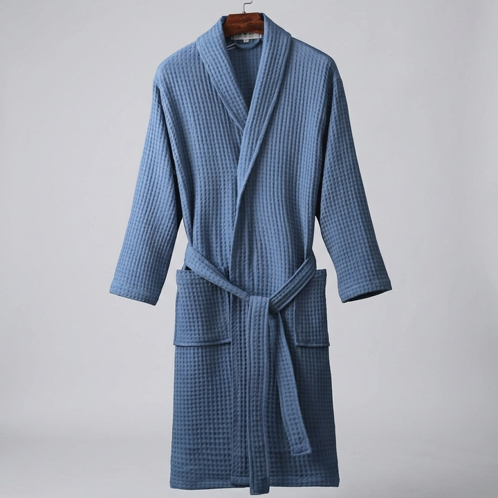 Lightweight Waffle Cotton Terry Couple Bathrobe