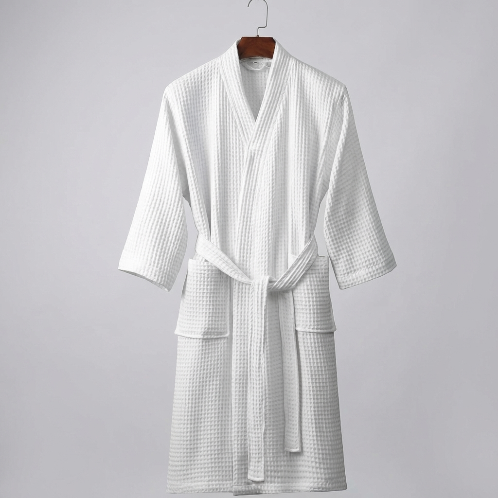 Lightweight Waffle Cotton Terry Couple Bathrobe