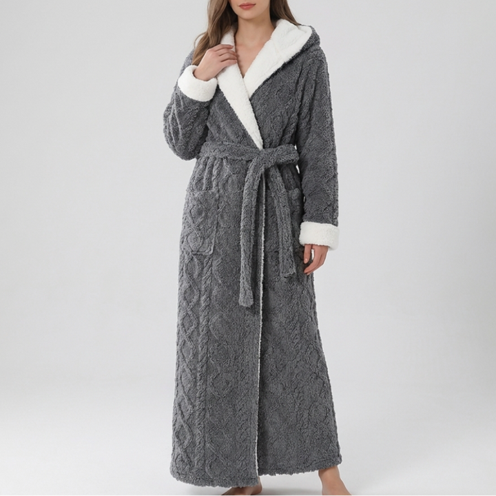 Ultimate Women’s Thick Hooded Flannel Bathrobe