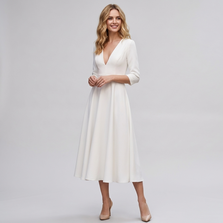 Elegant Midi A-Line Women's Dress