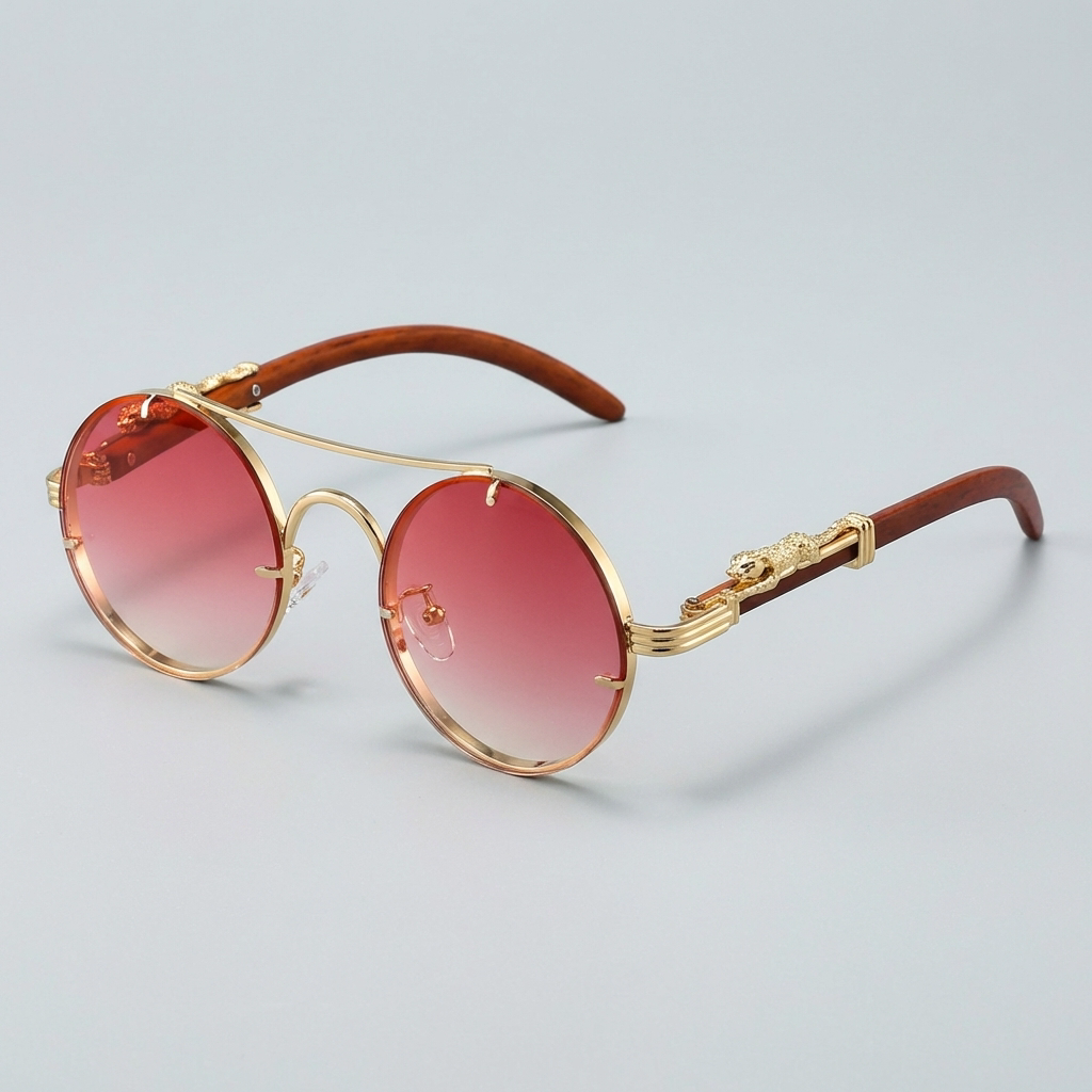 Round Frame Vintage-Inspired Fashion Sunglasses