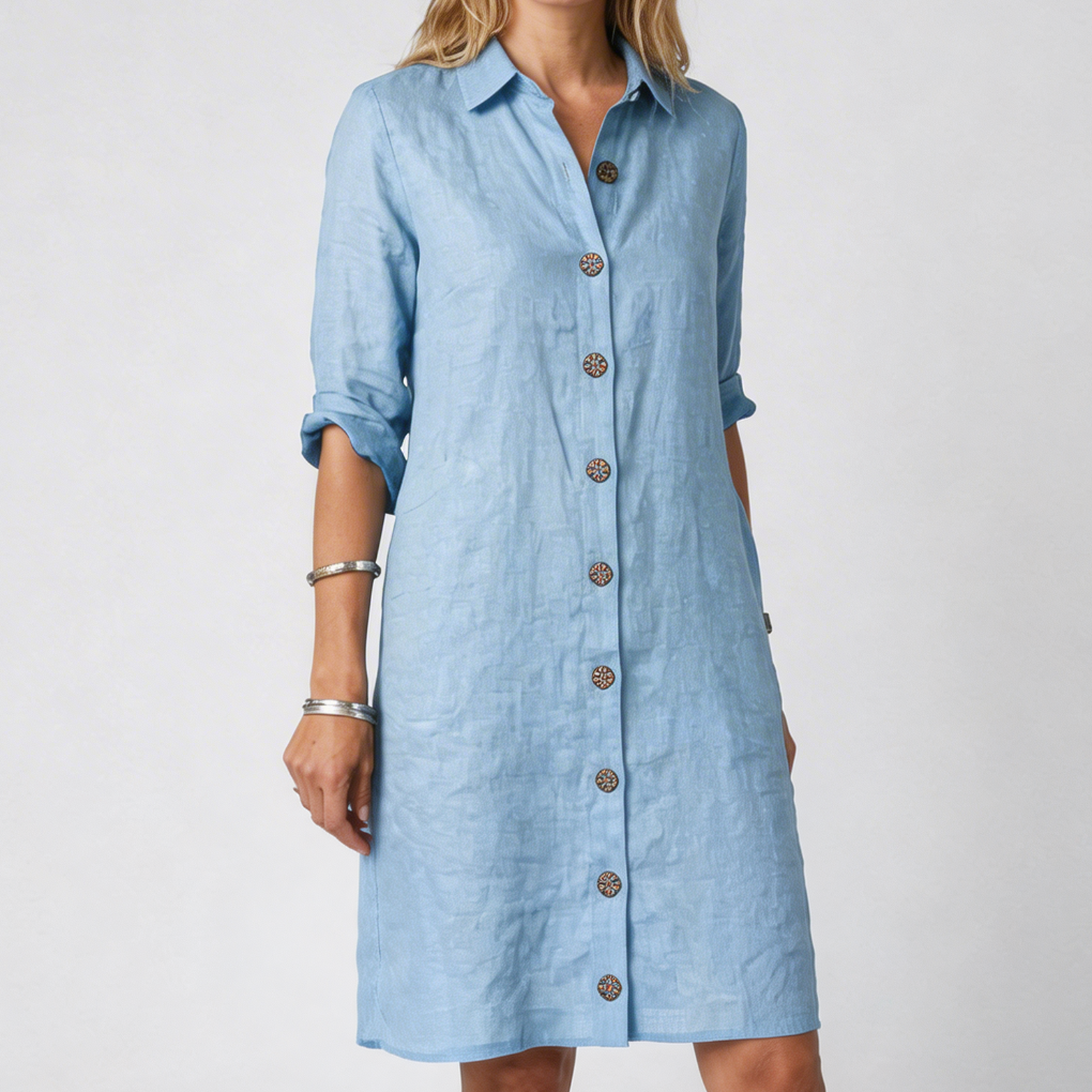Casual Summer Linen Midi Dress