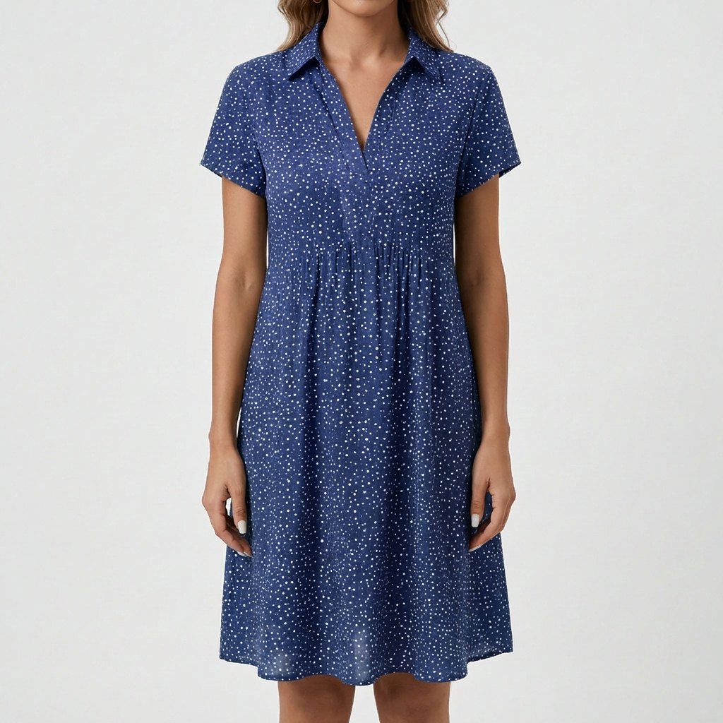 Button-Front Midi Shirt Dress