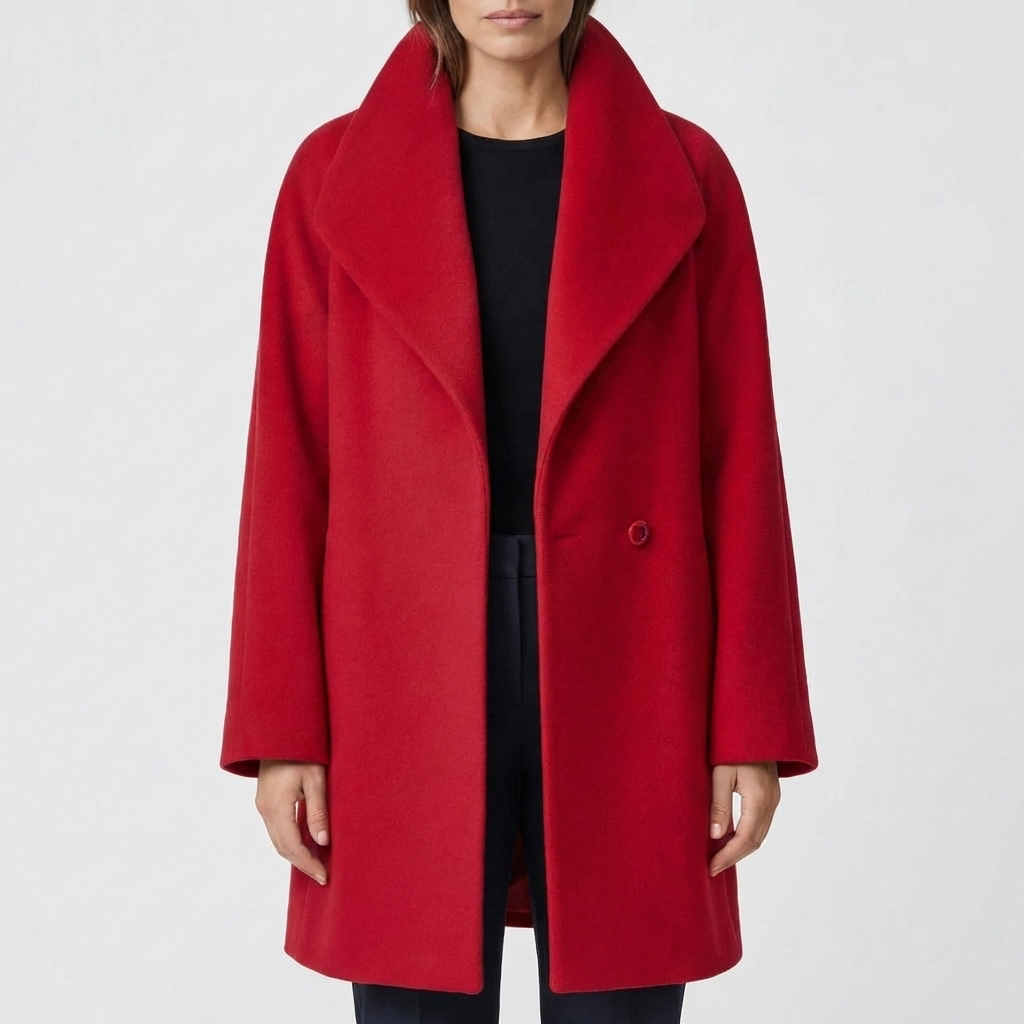 Wide-Collar Hip-Length Jacket for Women
