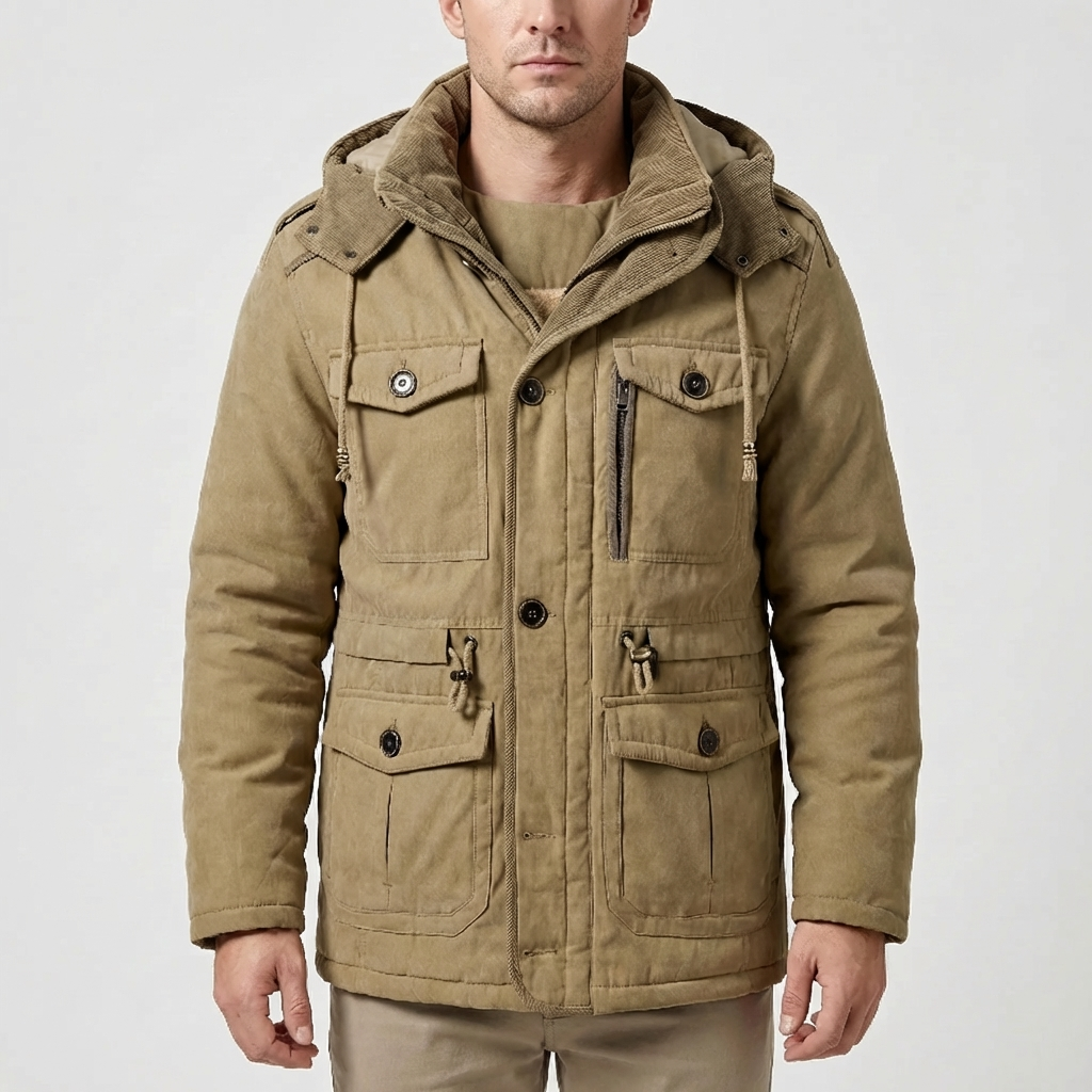 Norvik - Hooded Full-Zip Winter Jacket for Men