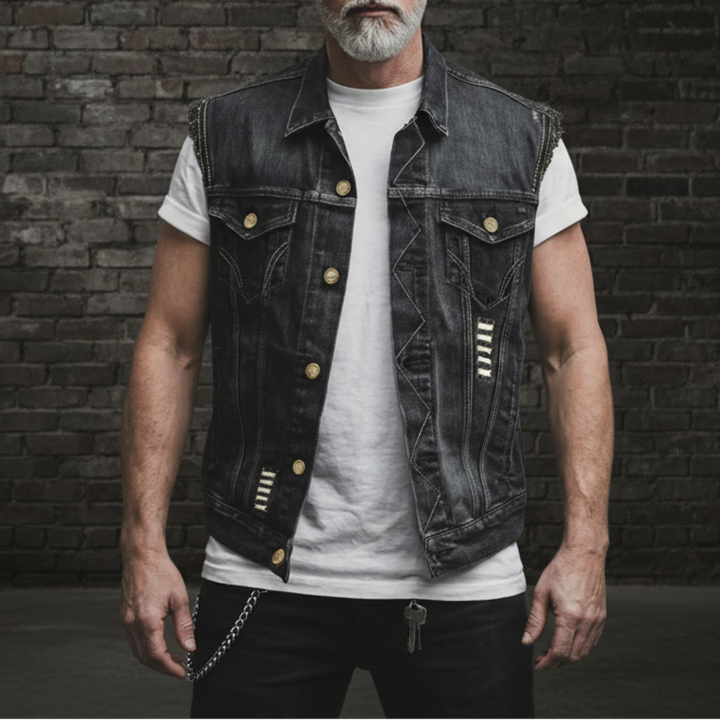 Retro Denim Vest for Men