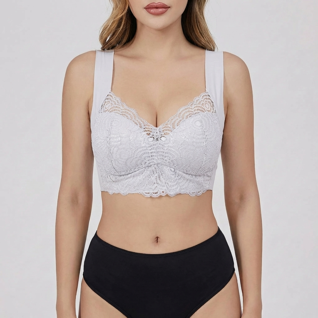 Wire-Free Push-Up Bra With Lace Detail