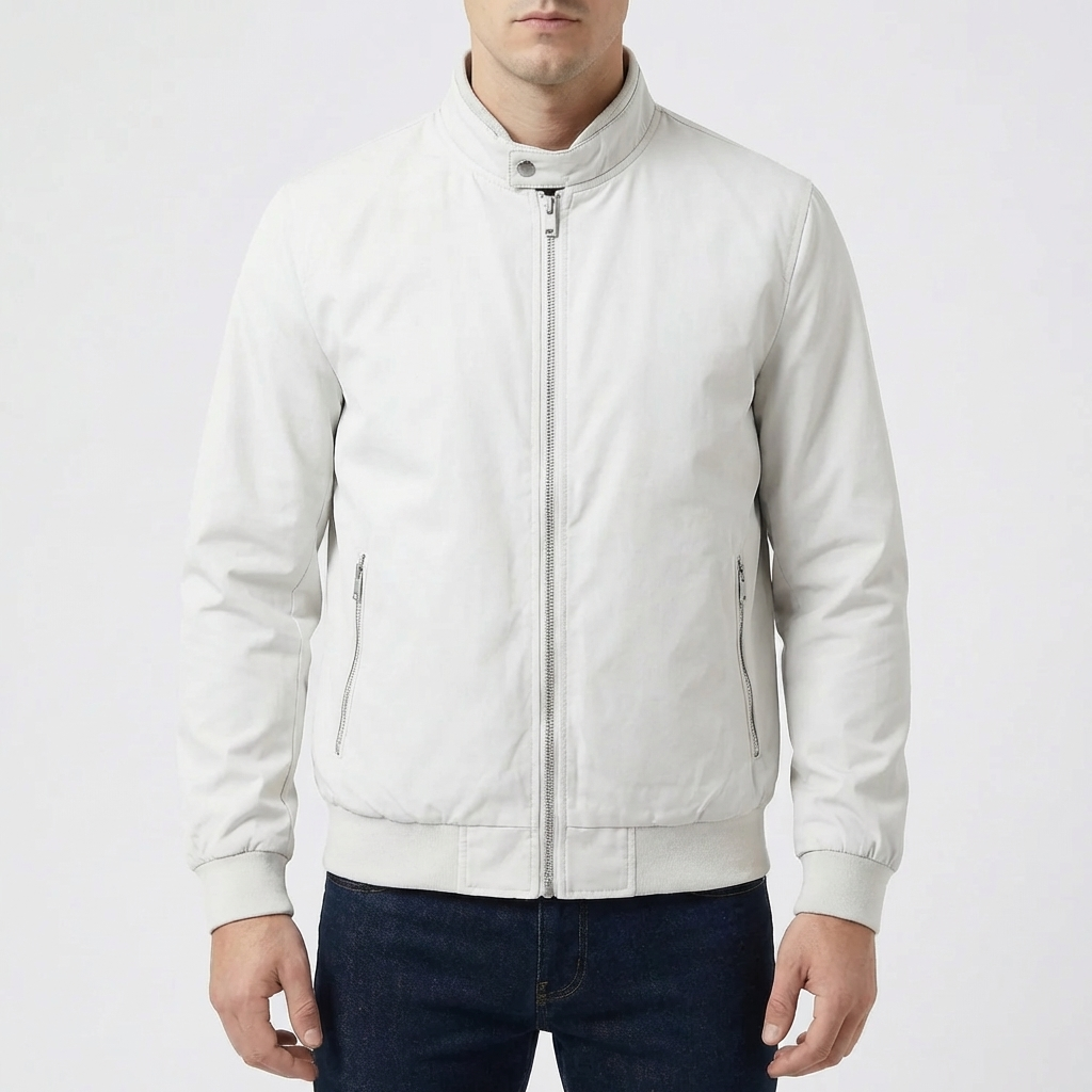 Sporty Bomber-Style Zip-Up Jacket for Men