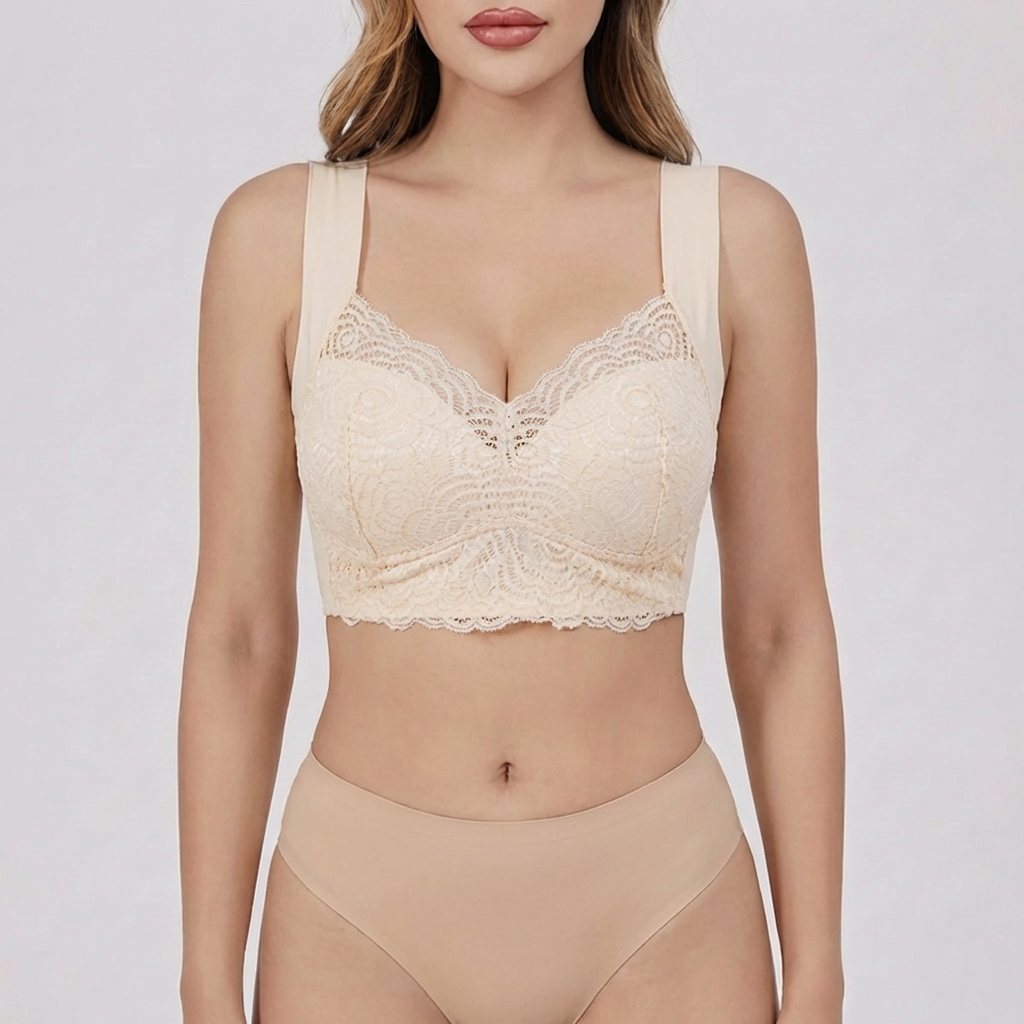Wire-Free Push-Up Bra With Lace Detail