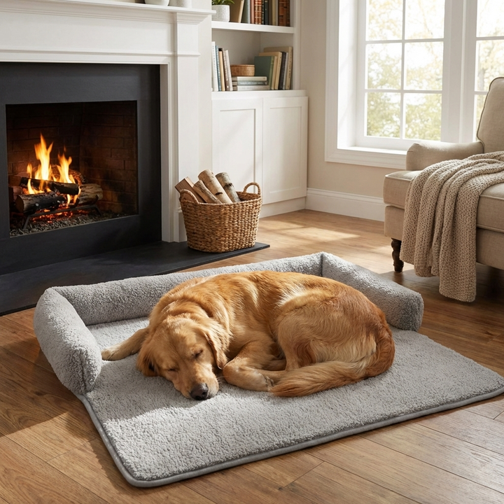 Cozy Anti-Slip Dog Bed Blanket with Neck Pillow