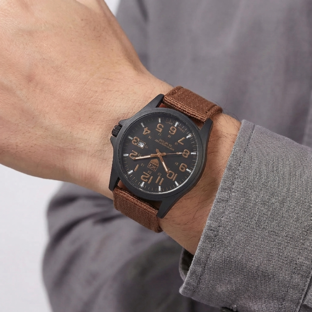 Military-Style Quartz Field Watch for Men