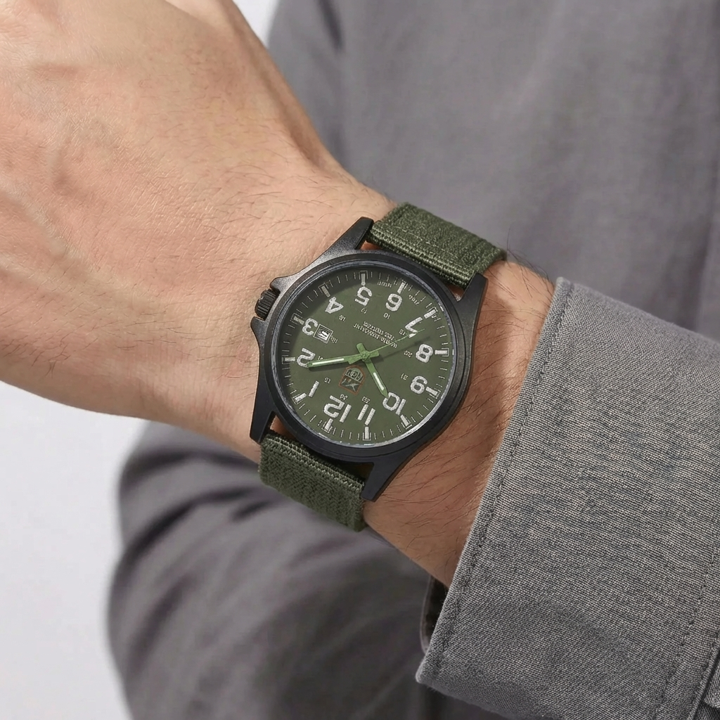Military-Style Quartz Field Watch for Men