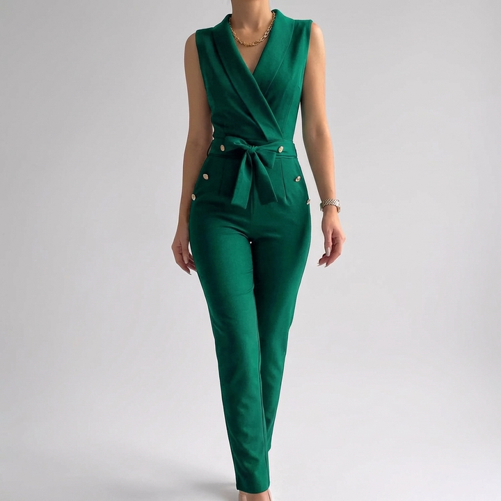 Sleeveless V-Neck Jumpsuit for Women