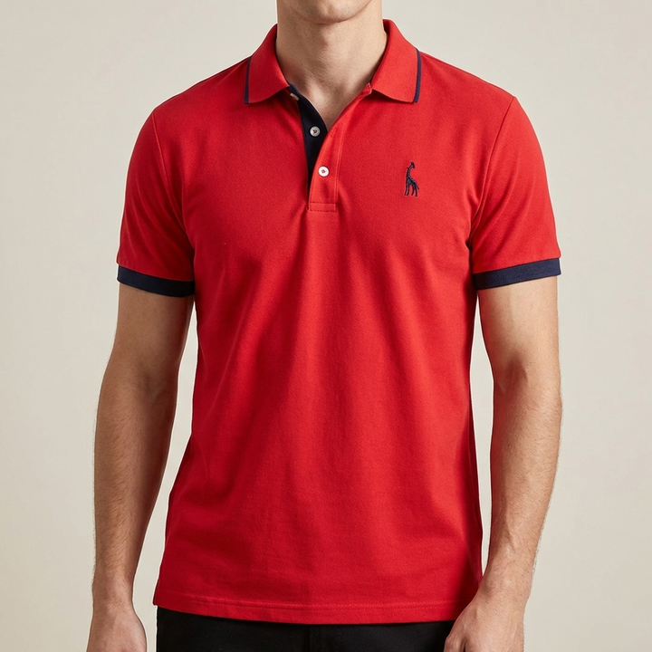 Cotton Stand Collar Polo Shirt for Men