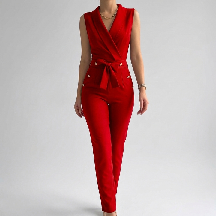 Sleeveless V-Neck Jumpsuit for Women