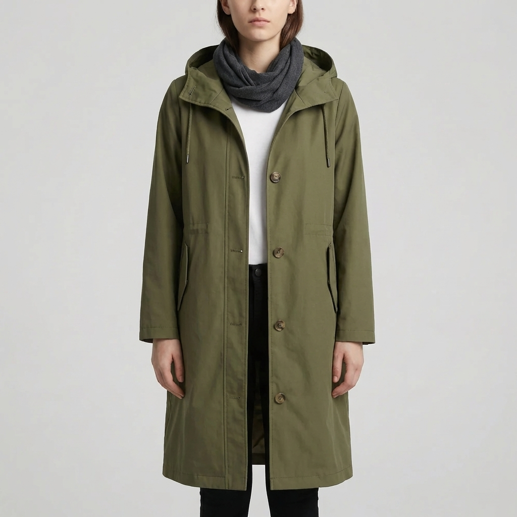 Oversized Hooded Women's Raincoat