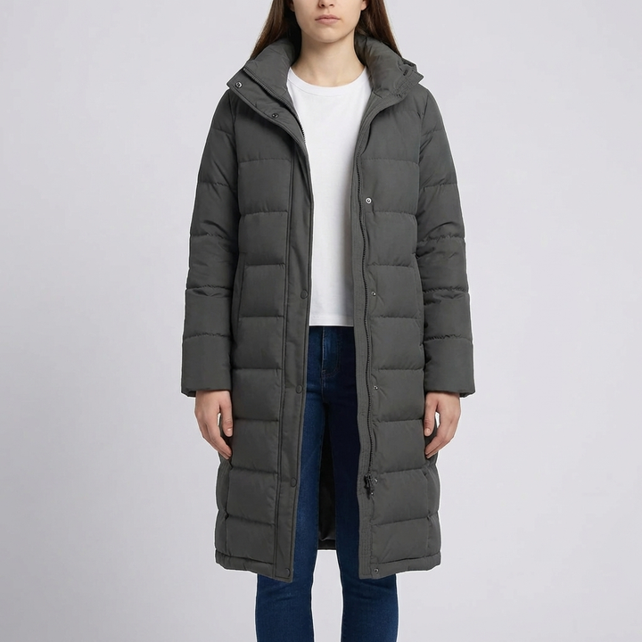 Quilted Hooded Long Winter Jacket