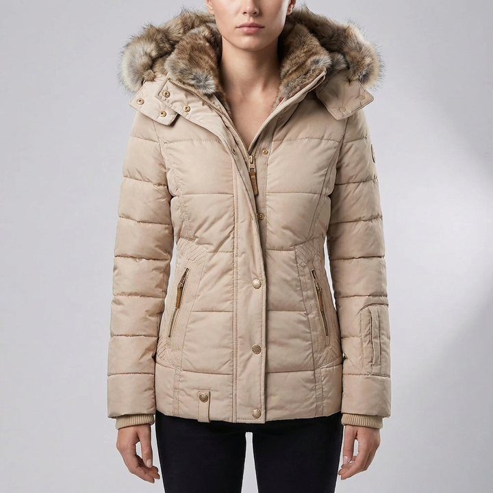Slim Fit Quilted Hooded Parka