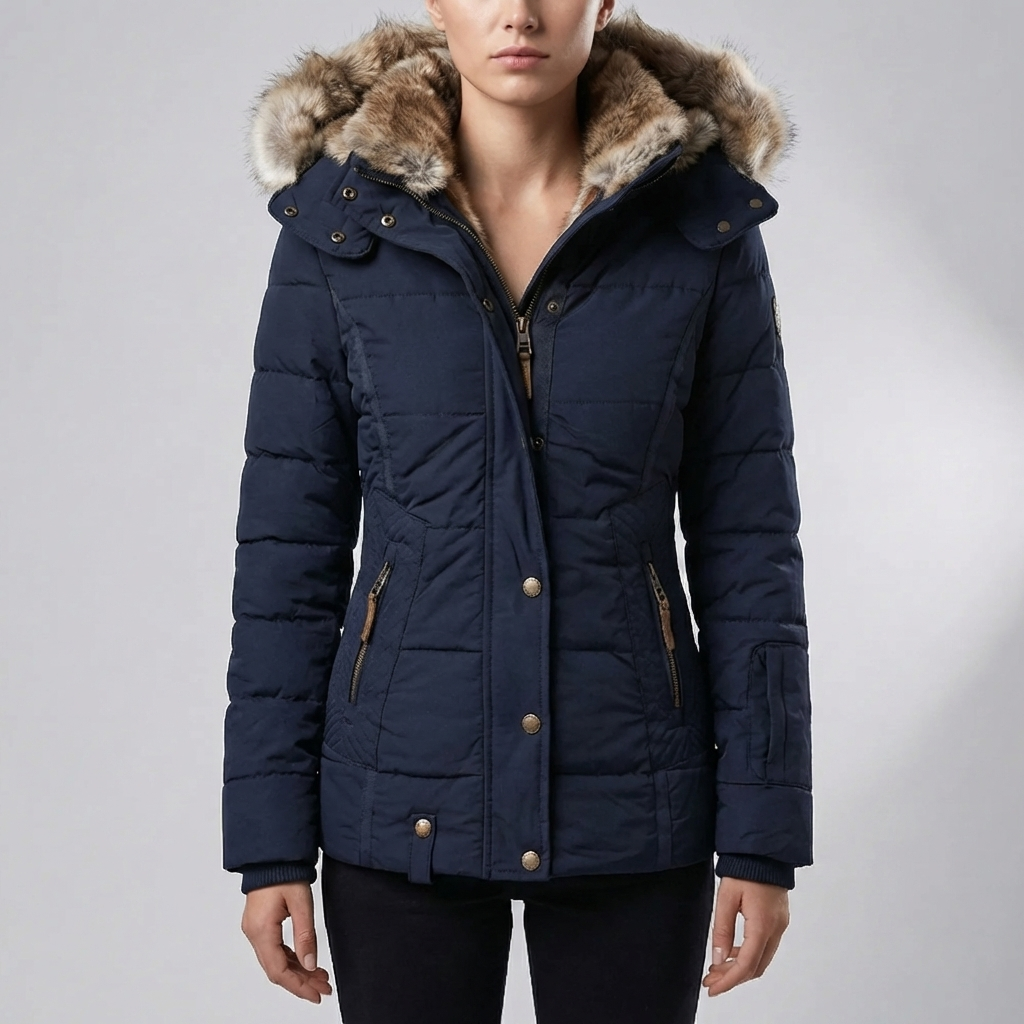 Slim Fit Quilted Hooded Parka