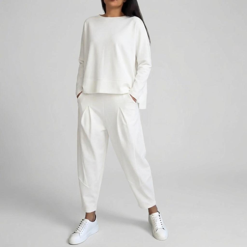 Coordinated Long-Sleeve Top And Pants Set