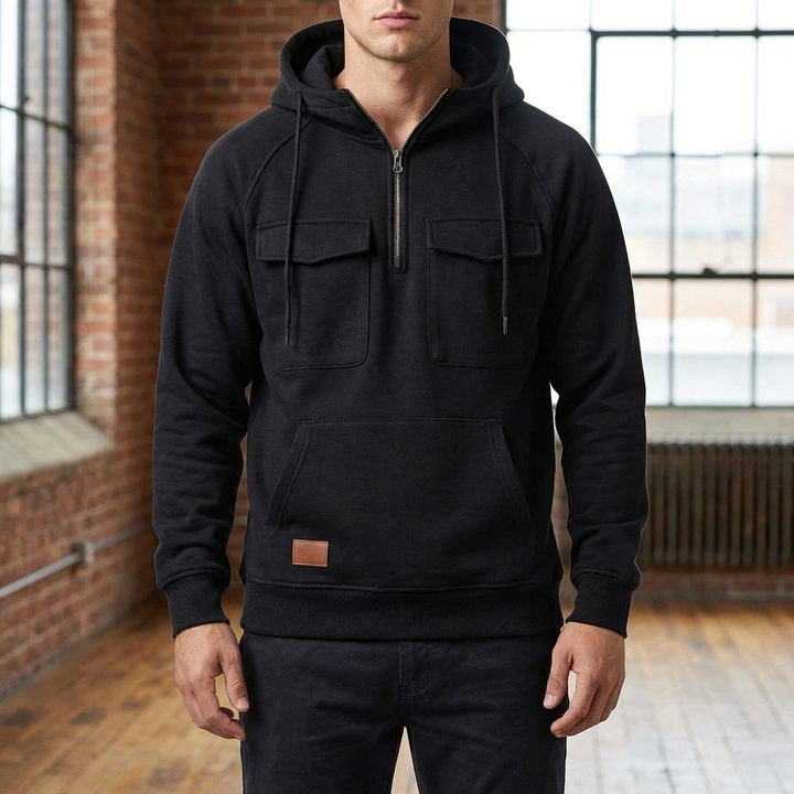 Retro Motorcycle Hoodie Jacket for Men