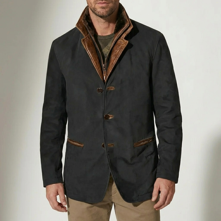 Heritage-Inspired Men's Button-Front Jacket