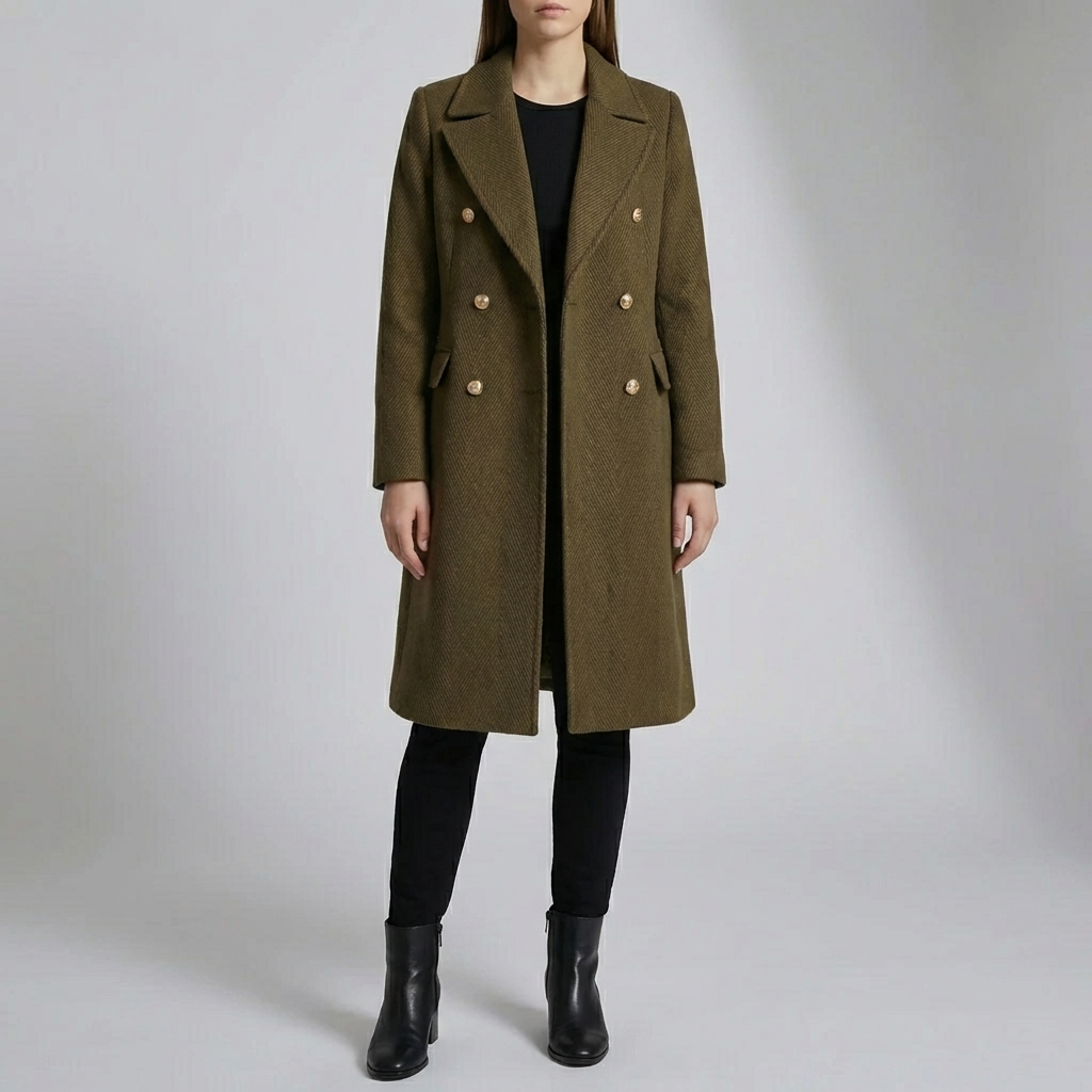 Double-Breasted Midi-Length Coat