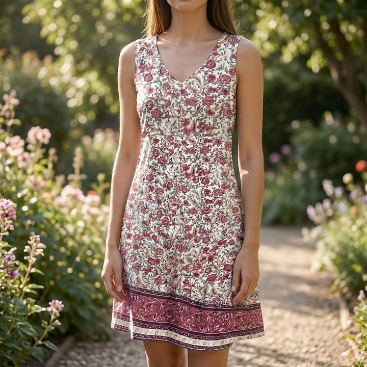 Sleeveless Floral Print Mini Dress