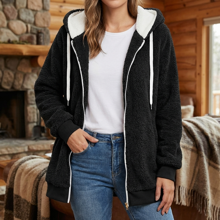 Plush Hooded Jacket for Women